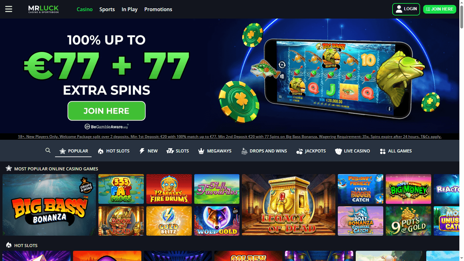 MrLuck Casino Desktop screenshot